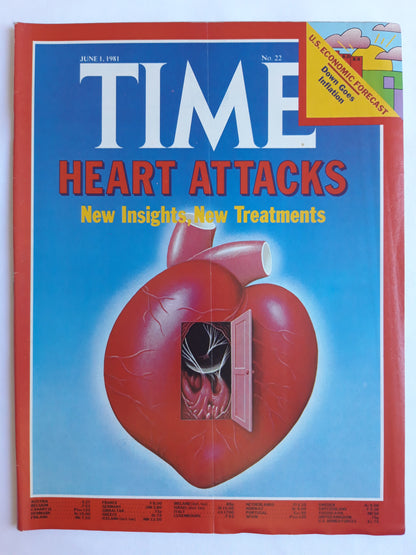 Time magazine Heart Attacks New Insights, New Treatments U.S. Economic Forecast Inflation 01.06.1981 Juni 1981