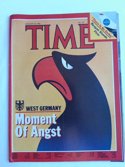 Time magazine West Germany Moment of Angst There Is No Strike Ronald Reagan Stands Firm 24.08.1981 August 1981 No.34