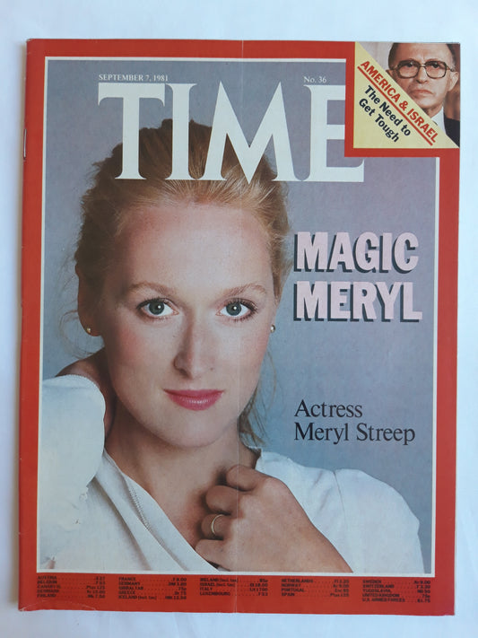 Time magazine Actress Magic Meryl Streep America & Israel 07.09.1981 September 1981 No.36