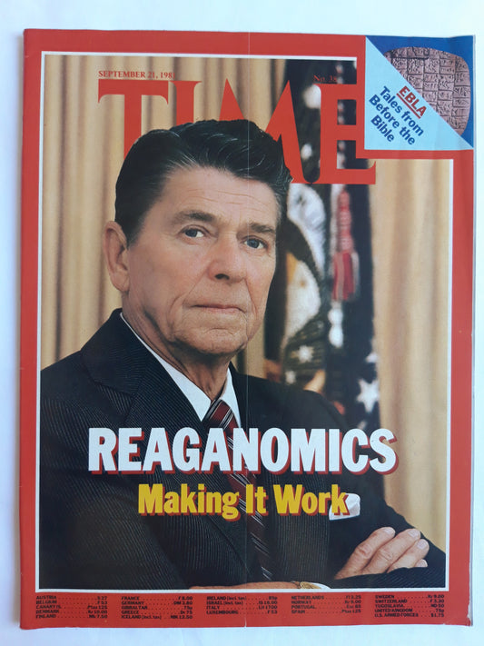 Time magazine Ronald Reagan Reaganomics Making It Work Ebla Tales from Before the Bible 21.09.1981 September 1981 No.38