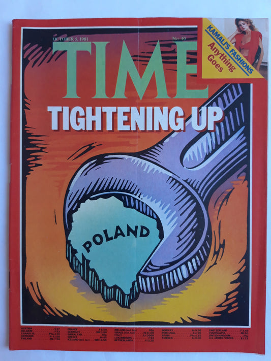 Time magazine Tightening up Poland Norma Kamali`s Fashions 05.10.1981 Oktober 1981 No.40