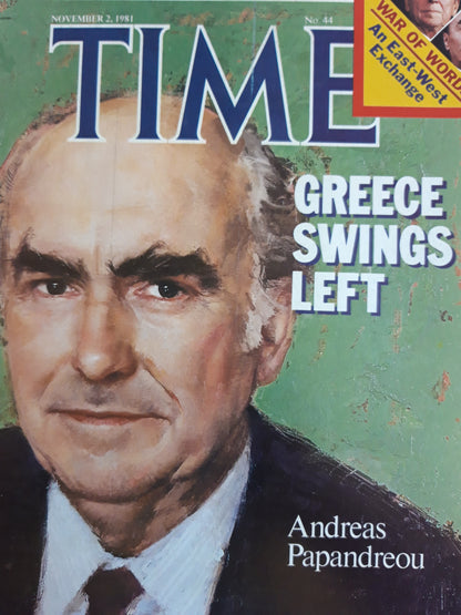 Time magazine Greece Swings Left Andreas Papandreou War of Words 02.11.1981 November 1981 No.44