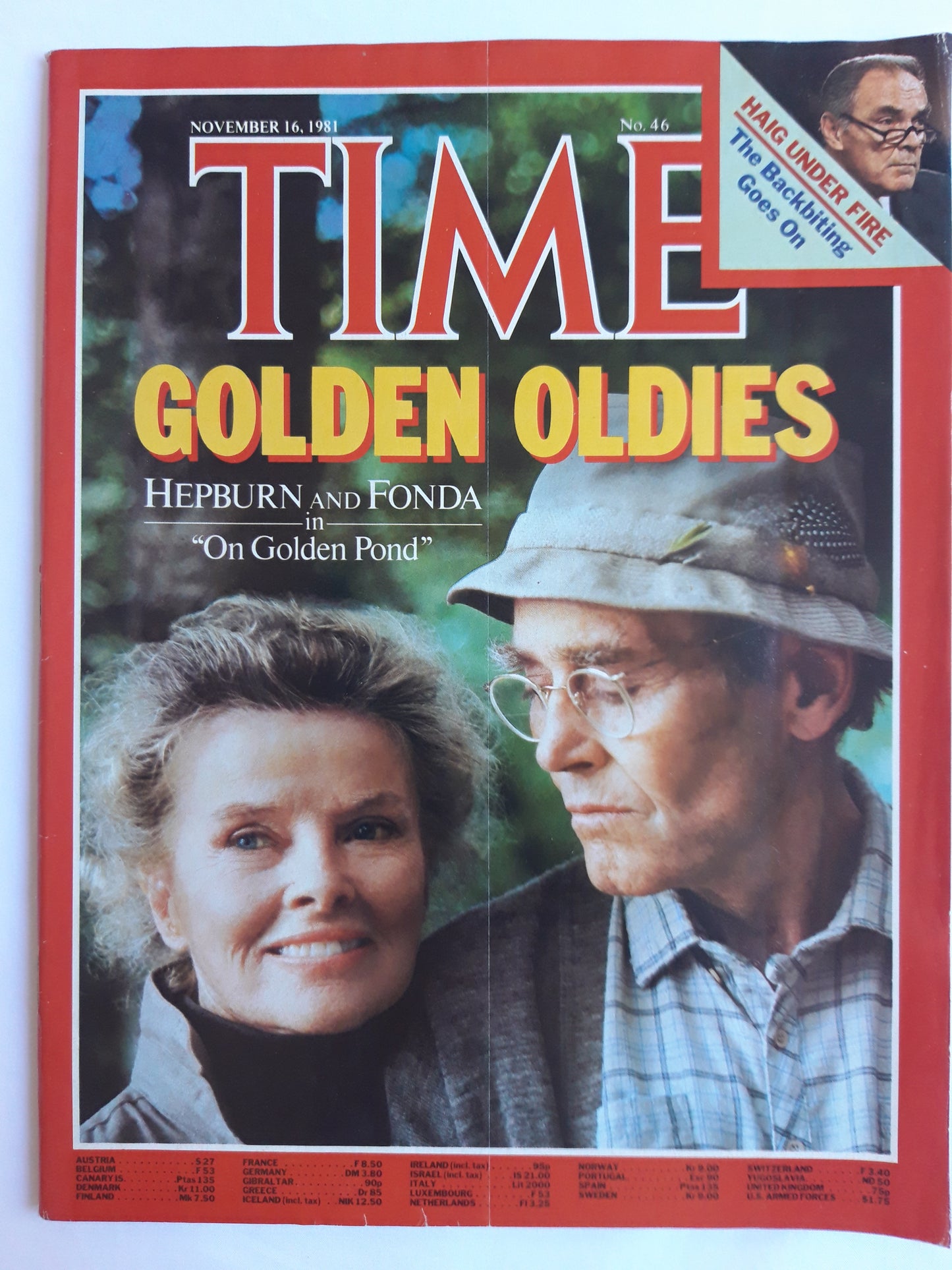 Time magazine Golden Oldies Katharine Hepburn and Henry Fonda On Golden Pond Haig Under Fire The Backbiting 16.11.1981 November 1981 No.46