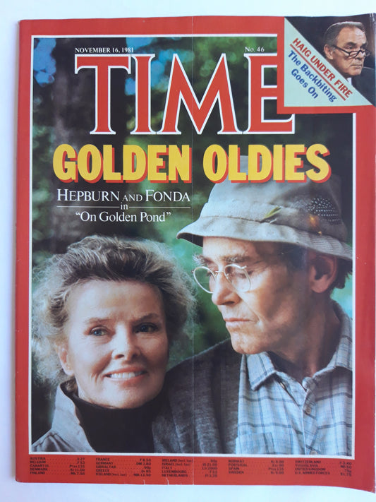 Time magazine Golden Oldies Katharine Hepburn and Henry Fonda On Golden Pond Haig Under Fire The Backbiting 16.11.1981 November 1981 No.46