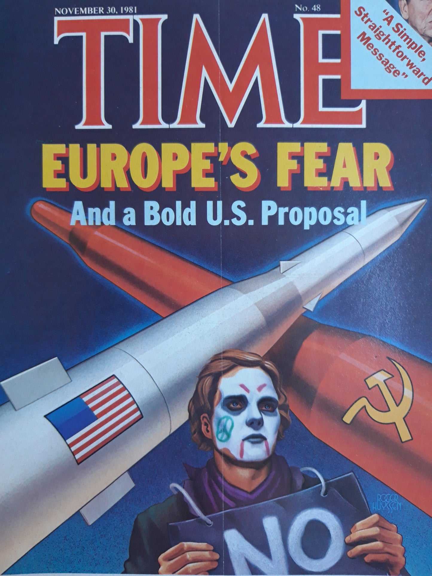 Time magazine Europe`s Fear And a Bold U.S. Proposal Ronald Reagan 30.11.1981 November 1981 No.48