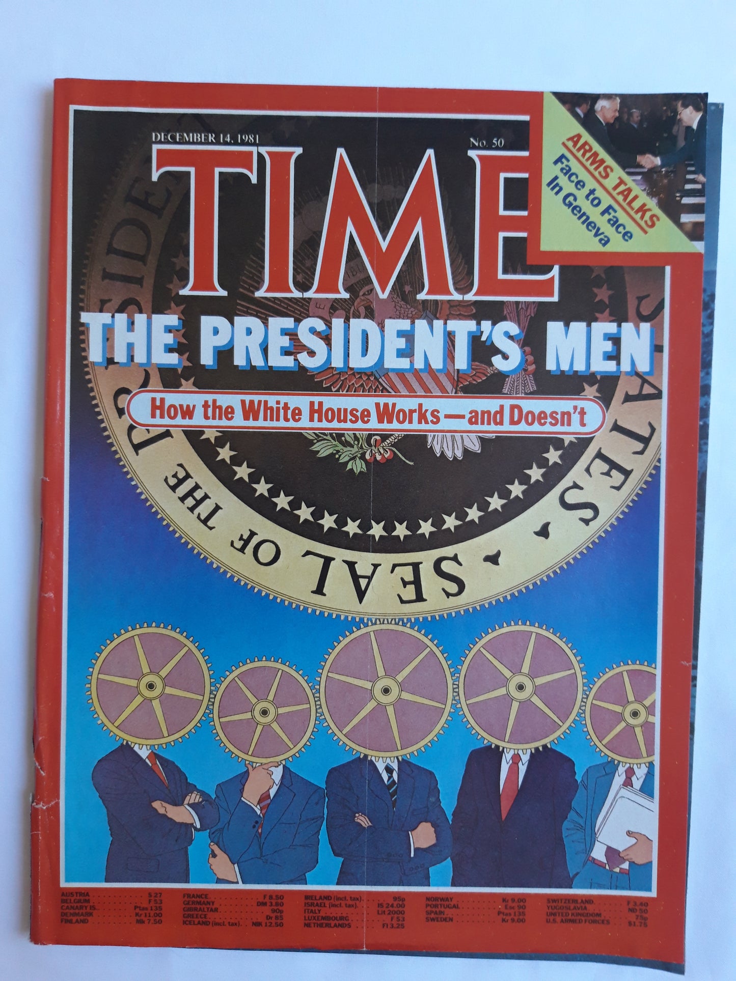 Time magazine The President`s Men How the White House Works Arms Talks Face to Face In Geneva 14.12.1981 Dezember 1981 No.50