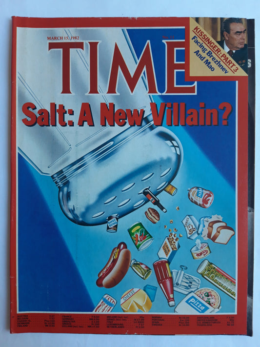 Time magazine Salt: A New Villain? Henry Kissinger: Part 3 Facing Brezhnev and Mao 15.03.1982 März 1982