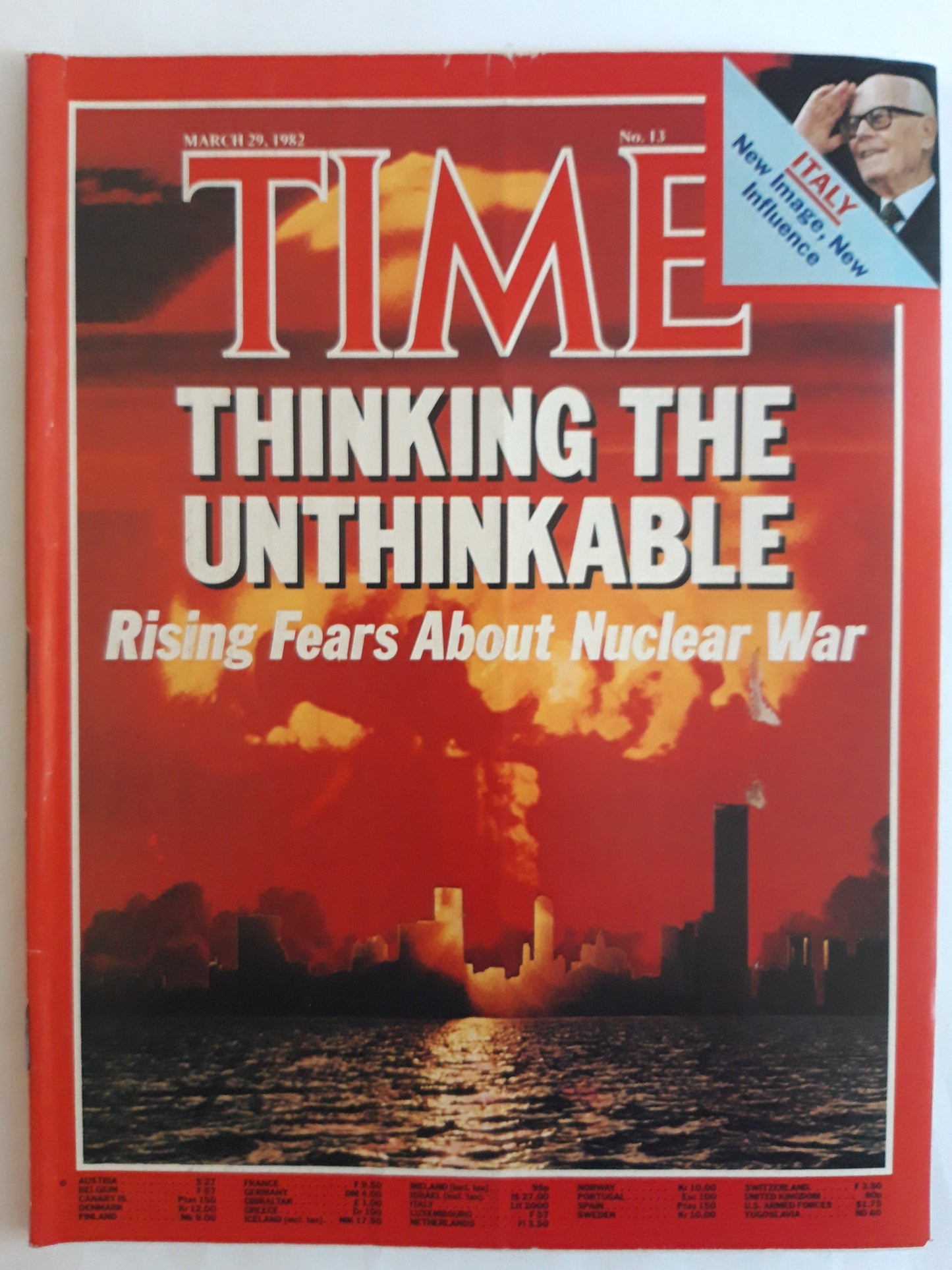 Time magazine Thinking The Unthinkable Rising Fears About Nuclear War 29.03.1982 März 1982
