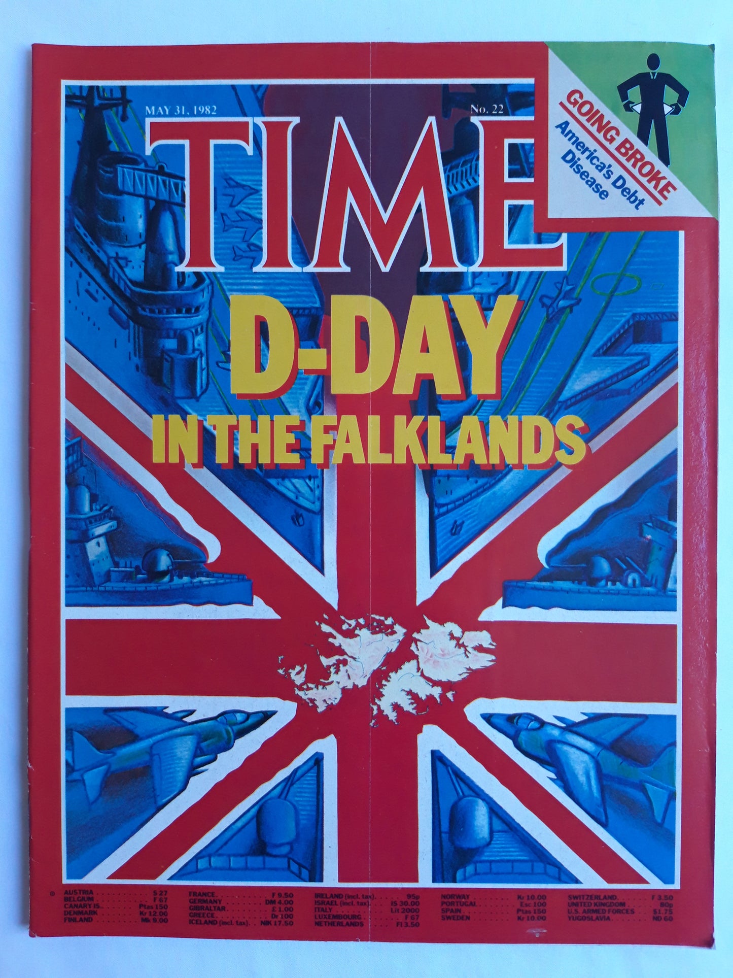 Time magazine D-Day in the Falklands Going Broke America`s Debt Disease 31.05.1982 Mai 1982 No.22