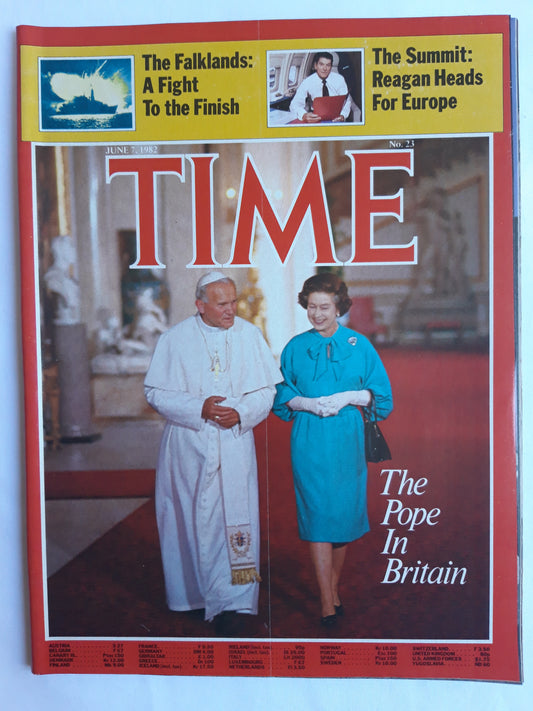 Time magazine The Pope John Paul II in Britail Elizabeth II The Falklands Ronald Reagan 07.06.1982 Juni 1982 No.23
