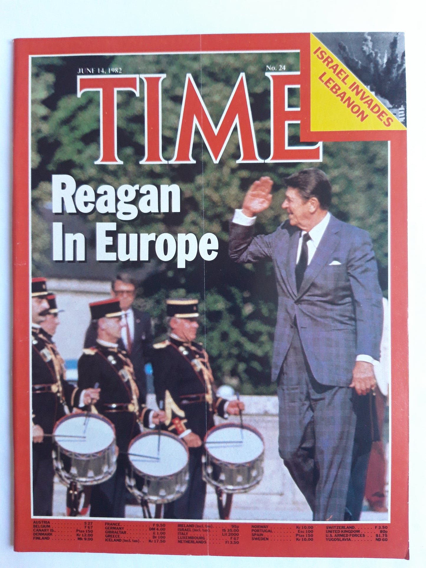 Time magazine Ronald Reagan in Europe Israel Invades Lebanon 14.06.1982 Juni 1982 No.24