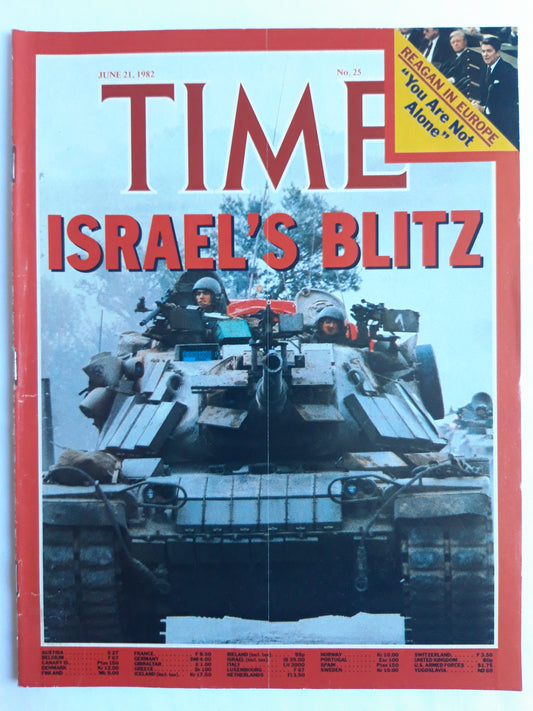 Time magazine Israel`s Blitz Ronald Reagan You Are Not Alone 21.06.1982 Juni 1982 No.25