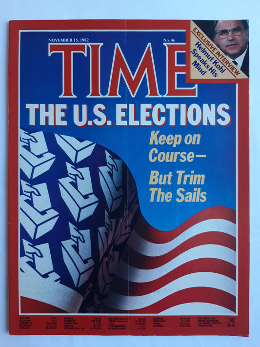 Time magazine The U.S. Elections Helmut Kohl 15.11.1982 November 1982 No.46
