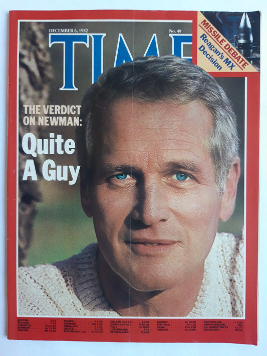 Time magazine The Verdict on Paul Newman: Quite A Guy Missile Debate Ronald Reagan`s MX Decision 06.12.1982 Dezember 1982 No.49