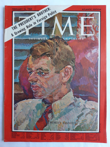Time magazine Robert Kennedy The President´s Brother: A Growing Role in Foreign Policy 16.02.1962 Februar 1962