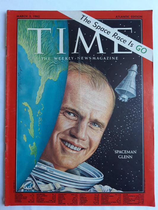 Time magazine Spaceman John Glenn The Space Race Is GO 02.03.1962 März 1962