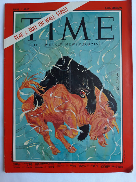 Time magazine Bear v. Bull on Wall Street 01.06.1962 Juni 1962