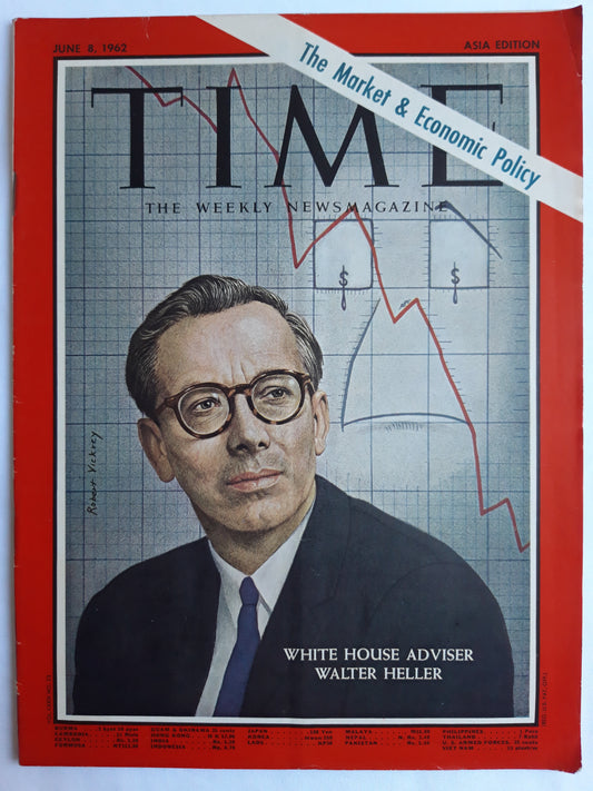 Time magazine White House Adviser Walter Heller The Market & Economic Policy 08.06.1962 Juni 1962