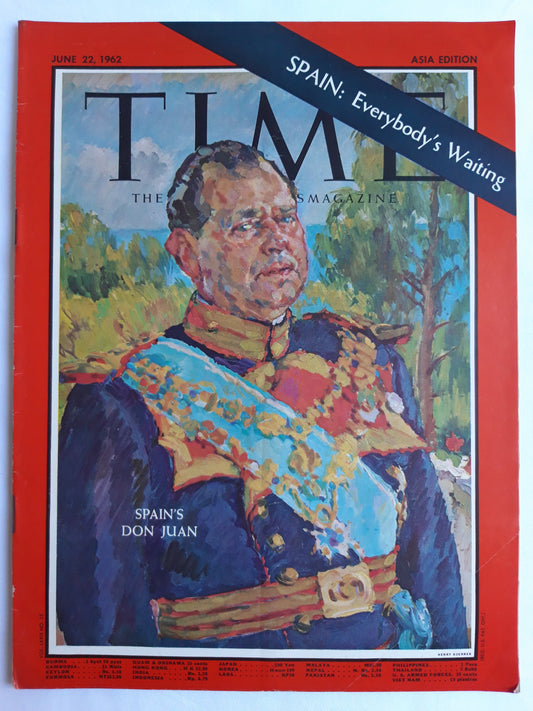 Time magazine  Spain`s Don Juan Spain: Everybody´s Waiting 22.06.1962 Juni 1962