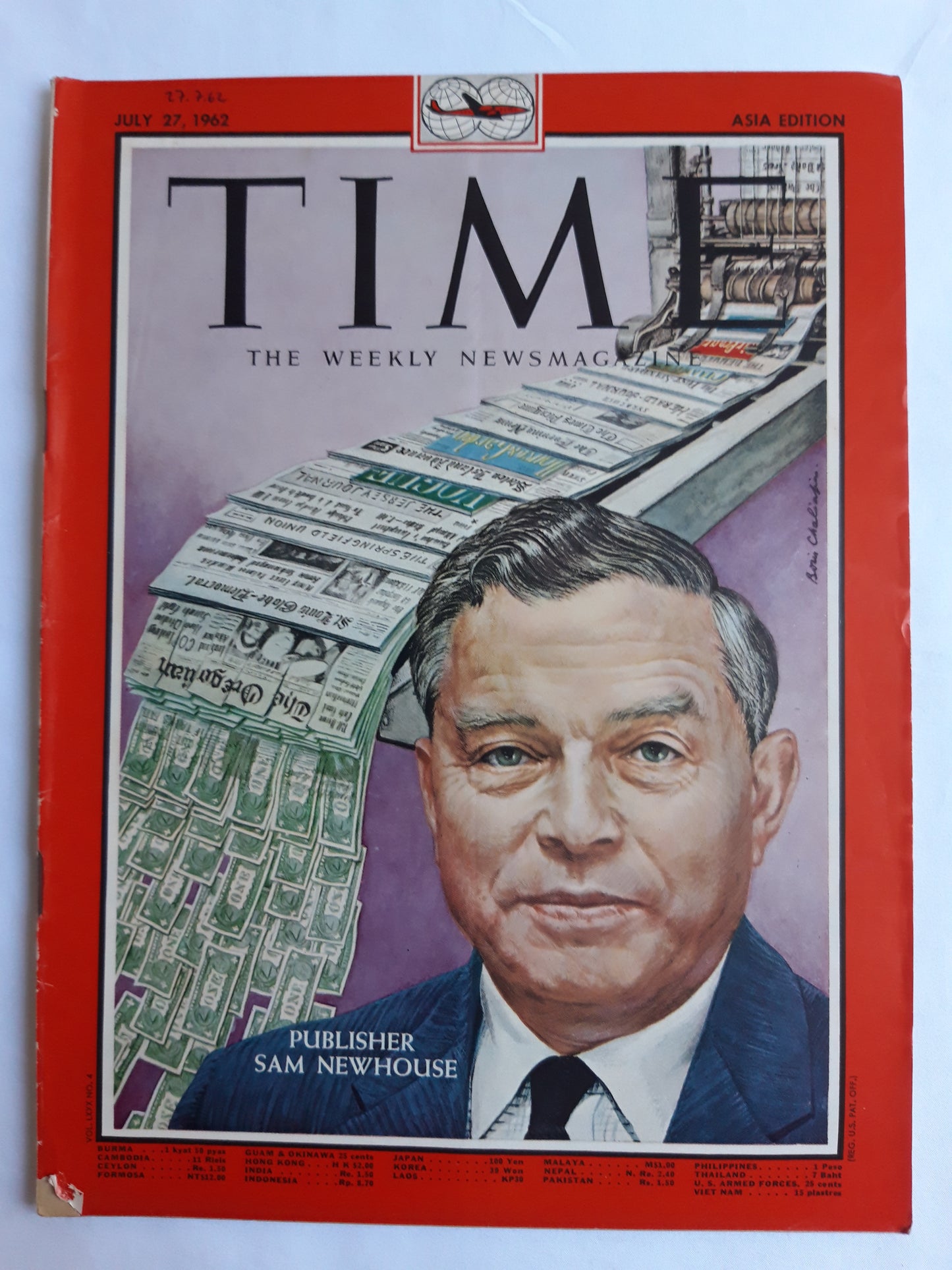 Time magazine Publisher Sam Newhouse 27.07.1962 Juli 1962