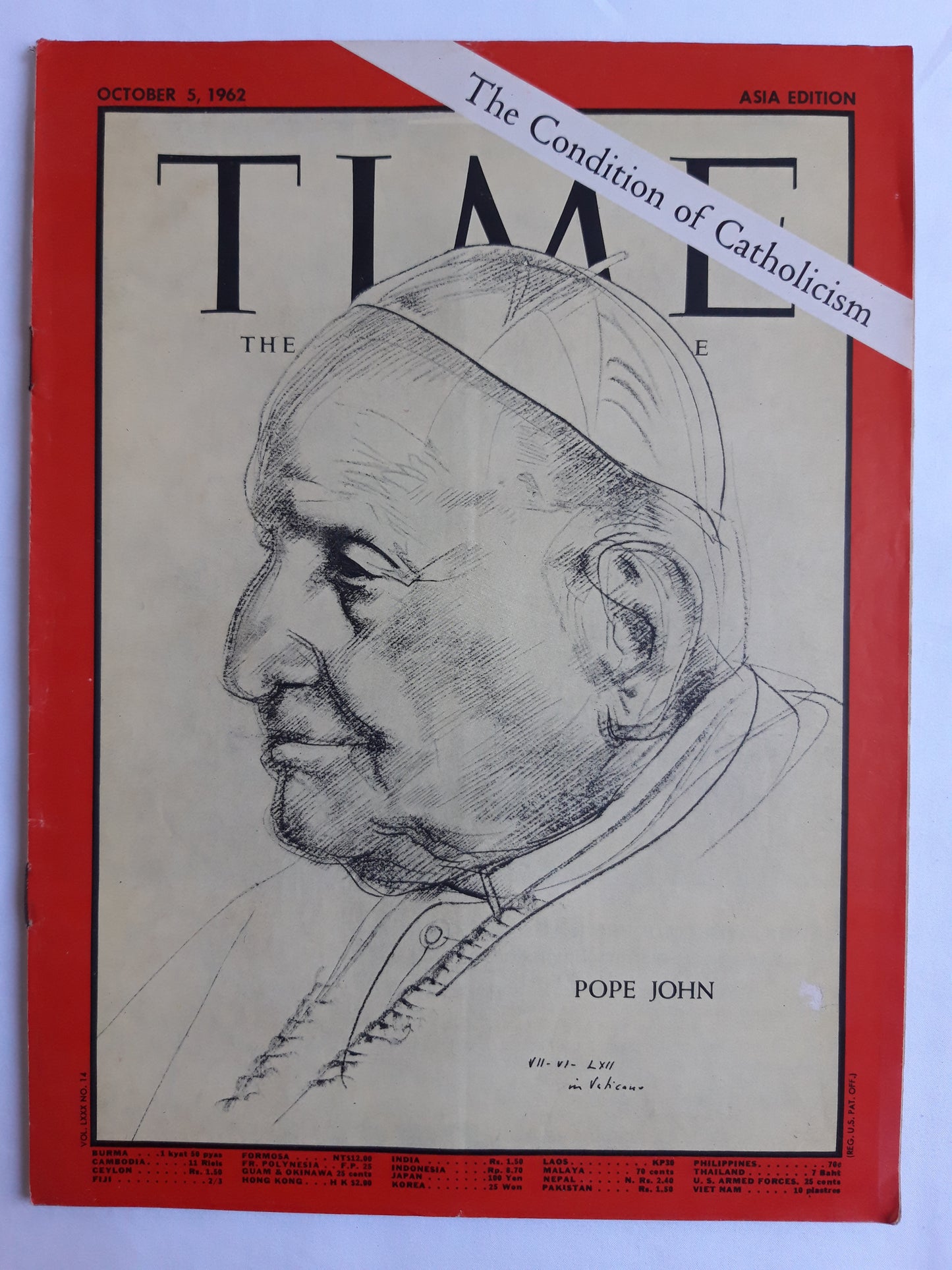 Time magazine Pope John The Condition of Catholicism 05.10.1962 Oktober 1962