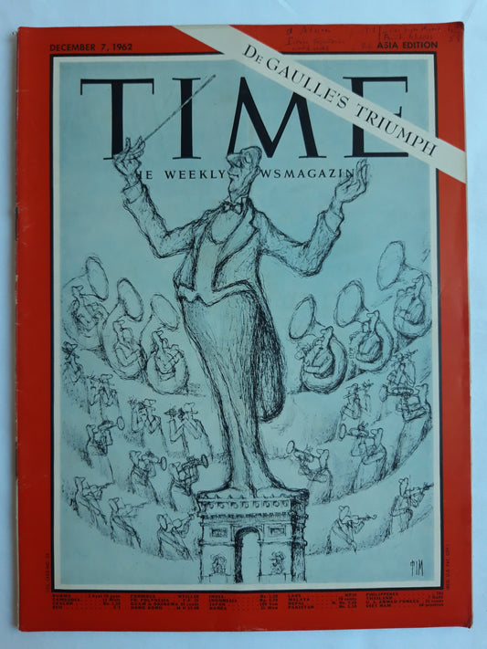 Time magazine De Gaulle´s Triumph 07.12.1962 Dezember 1962