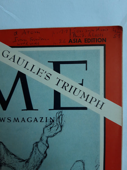 Time magazine De Gaulle´s Triumph 07.12.1962 Dezember 1962