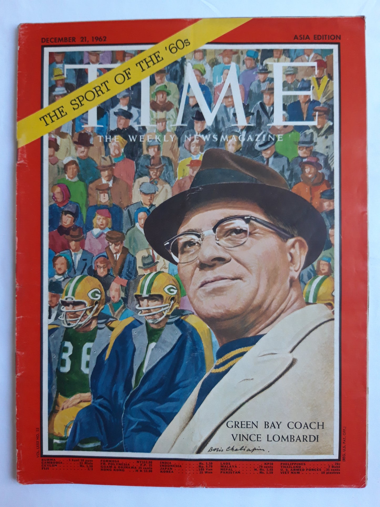 Time magazine Green Bay Coach Vince Lombardi The Sport of the `60s