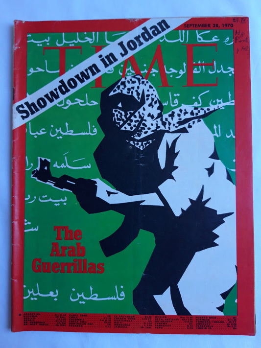 Time magazine The Arab Guerrillas Showdown in Jordan 28.09.1970 September 1970