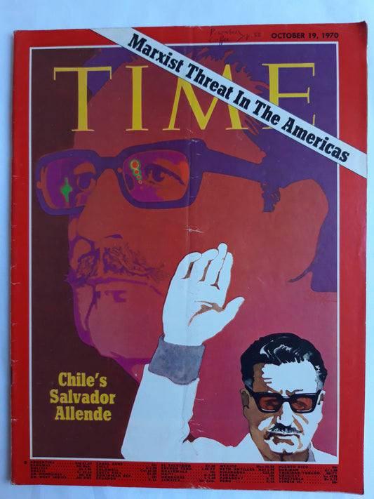 Time magazine Chile`s Salvador Allende Marxist Threat In The Americas 19.10.19 Oktober 1970