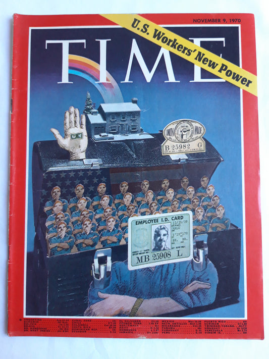 Time magazine U.S. Workers`New Power Employee I.D. Card 09.11.1970 November 1970