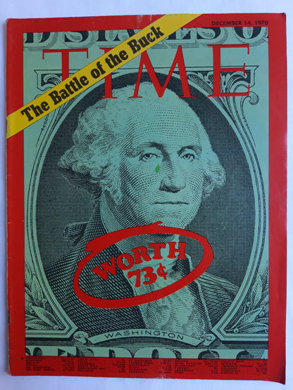 Time magazine The Battle of the Buck Worth 73 ct 14.12.1970 Dezember 1970