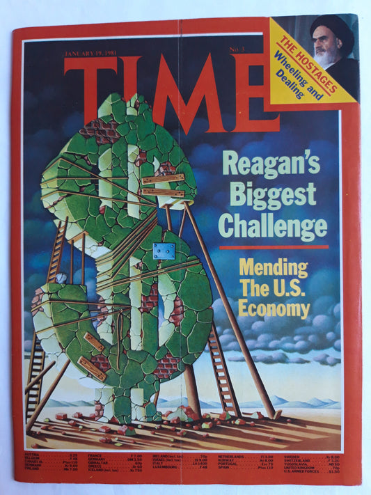 Time magazine Ronald Reagan`s Biggest Challenge Mending The Hostages Iraq Iran 19.01.1981 Januar 1981 No.3