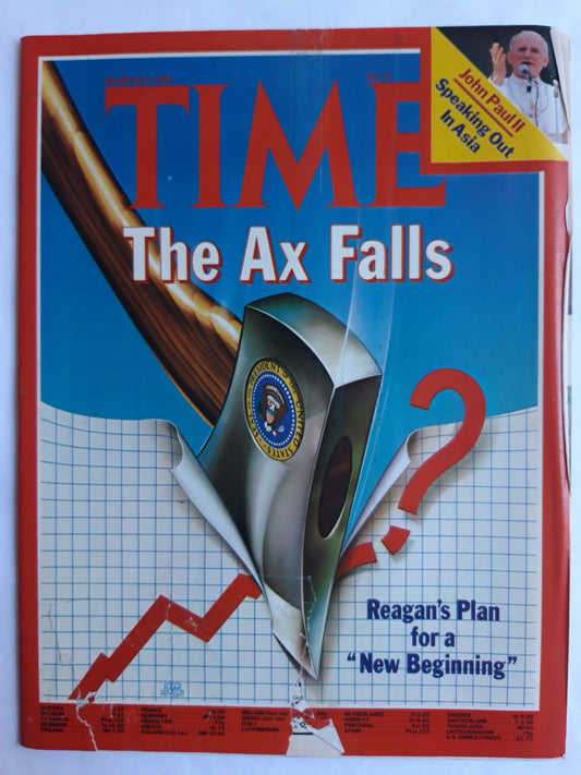 Time magazine The Ax Falls Ronald Reagan`s Plan for a New Beginning John Paul II Asia 02.03.1981 März 1981 No.9
