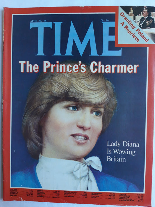 Time magazine The Prince`s Charmer Lady Diana Is Wowing Britain Granting Poland A Reprieve 20.04.1981 April 1981 No.16