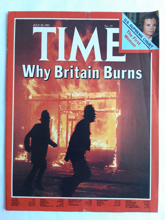 Time magazine Why Britain Burns U.S. Supreme Court The First Woman 20.07.1981 Juli 1981 No.29