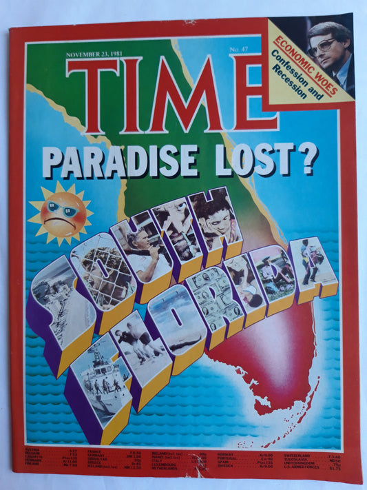Time magazine Paradise Lost? South Florida Economic Woes Confession and Recession 23.11.1981 November 1981 No.47
