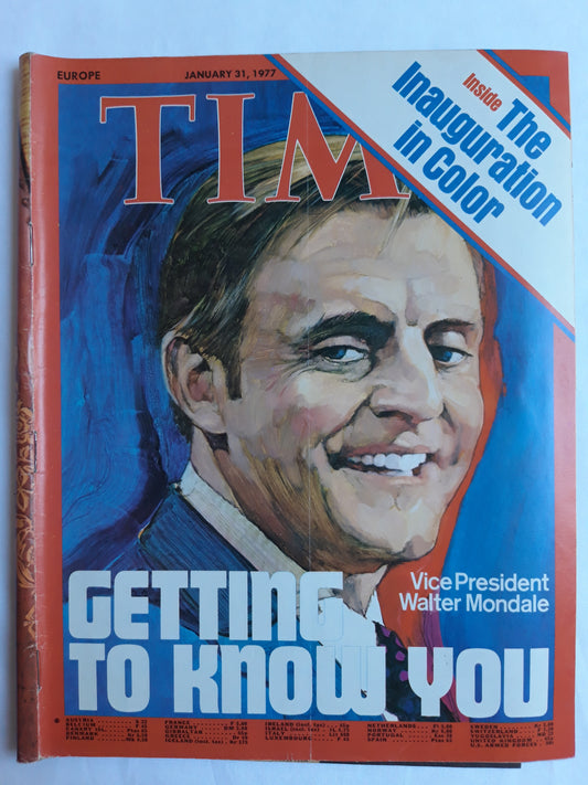 Time magazine Vice President Walter Mondale Getting to Know You Inside The Inaguration in Color 31.01.1977 Januar 1977