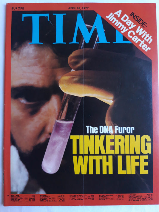 Time magazine The DNA Furor Tinkering With Life Insidfe: A Day with Jimmy Carter 18.04.1977 April 1977