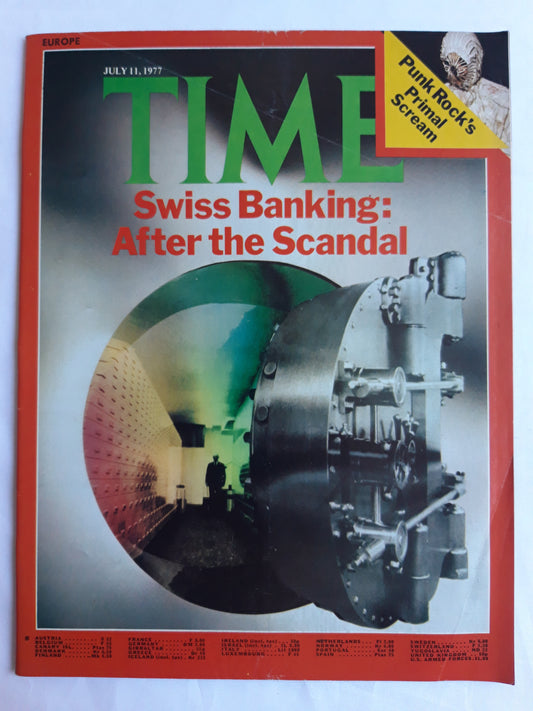 Time magazine Swiss Banking: After the Scandal Punk Rock`s Primal Scream 11.07.1977 Juli 1977
