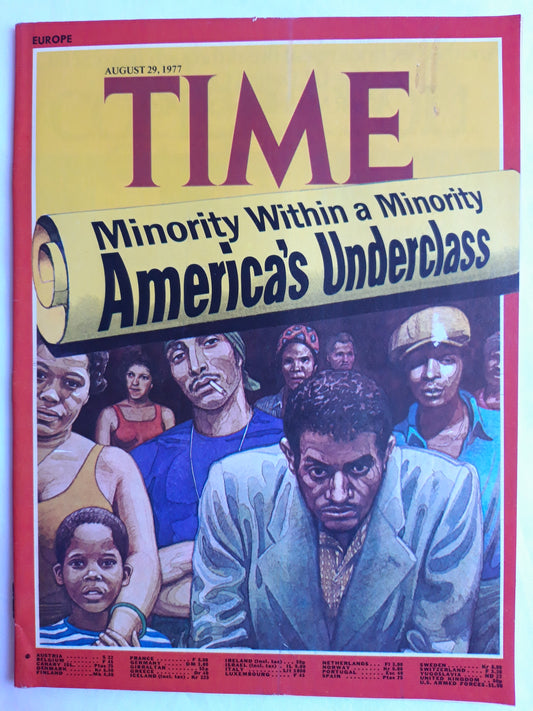 Time magazine Minority Withhin a Minority America`s Underclass 29.09.1977 September 1977