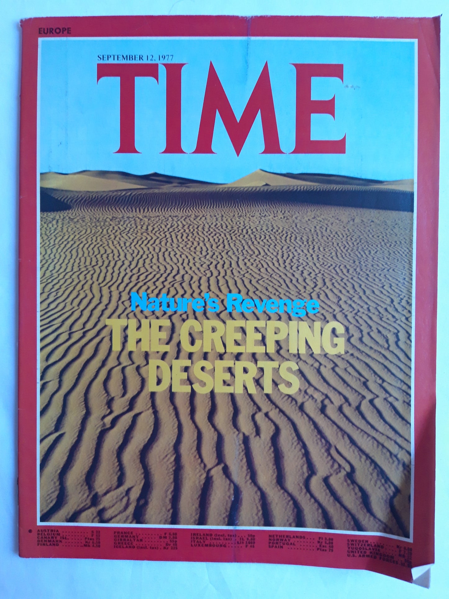 Time magazine Nature´s Revenge The Creeping Deserts 12.09.1977 September 1977