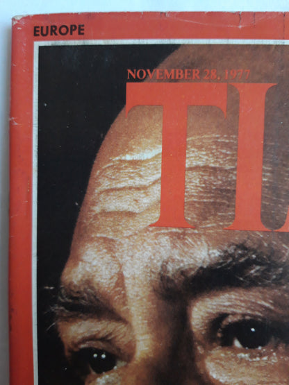 Time magazine The Sacred Mission Egypt`s President Anwar Sadat What Women Want Signals from Houston 28.11.1977 November 1977