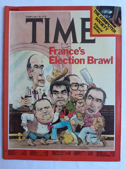 Time magazine France`s Election Brawl The computer society A Special Section 20.02.1978 Februar 1978