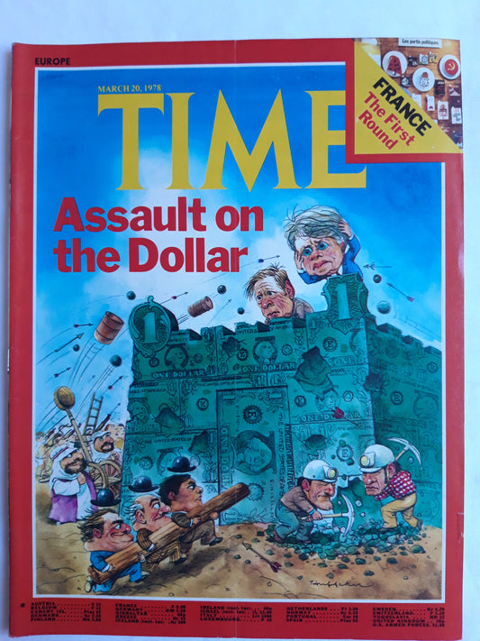 Time magazine Assault on the Dollar France The first Round Jimmy Carter 20.03.1978 März 1978