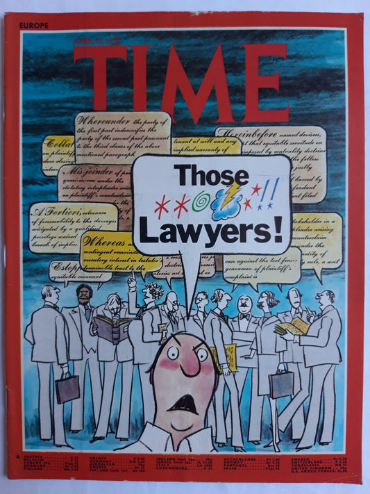 Time magazine Those Lawyers! 10.04.1978 April 1978