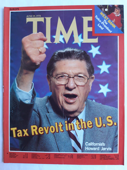 Time magazine Tax Revolt in the U.S. West Bank The Twice-Promised Land California´s Howard Jarvis 19.06.1978 Juni 1978