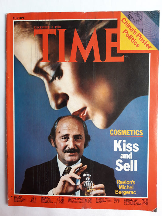 Time magazine Cosmetics Kiss and Sell Revlon´s Michel Bergerac China´s Poster Politics 11.12.1978 Dezember 1978