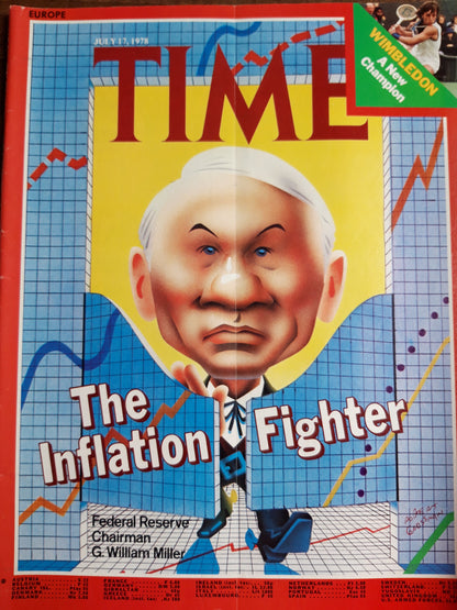 Time magazine The Inflation Fighter Federal Reserve Chairman G. William Miller Wimbledon New Champion Martina Navratilova 17.07.1978 Juli 1978