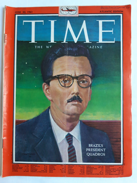 Time magazine Brazil`s President Quadros 30.06.1961 Juni 1961